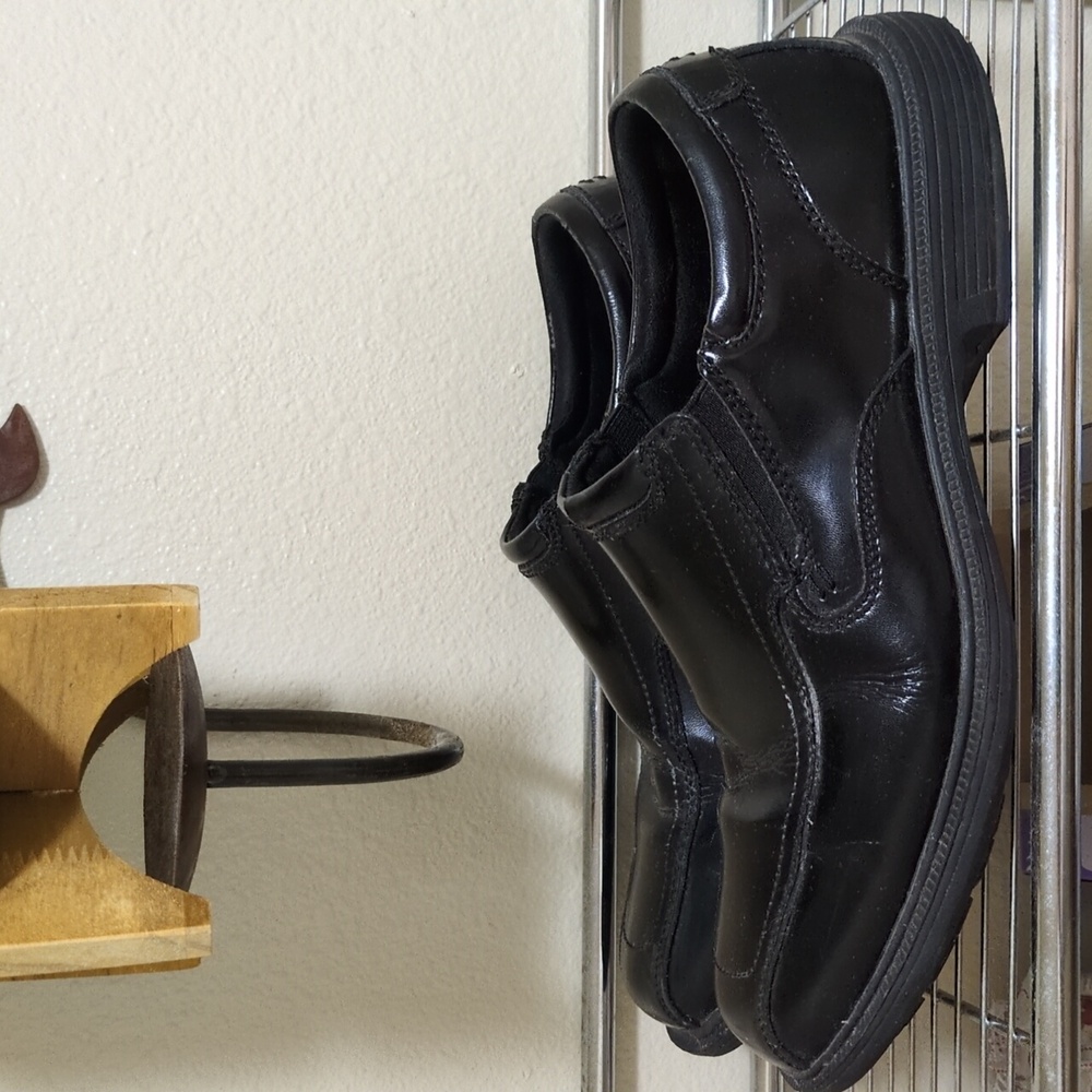 Nunn Bush Kore BLEEKER STREET Black Leather Bike Toe Slip On 84357 Size 10.5
